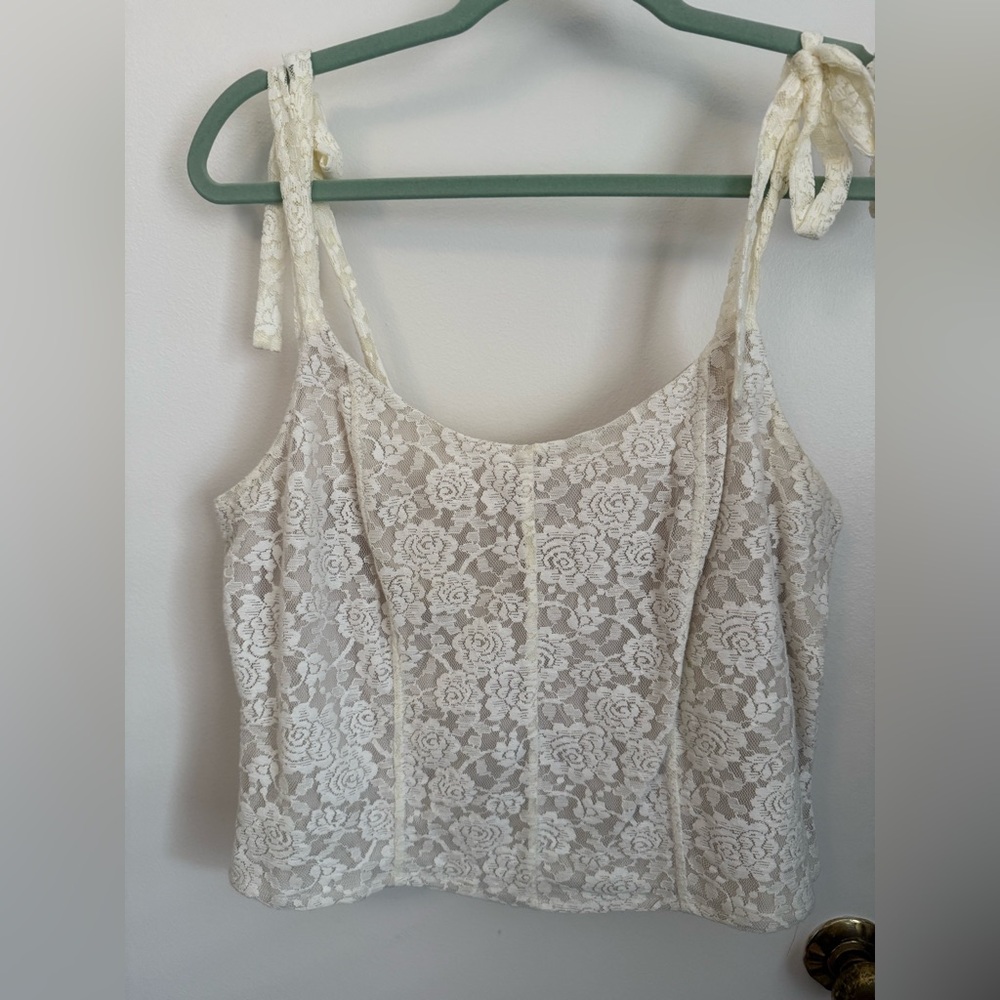Willow and Root Ivory Lace Corset Top